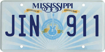 MS license plate JIN911