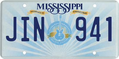 MS license plate JIN941