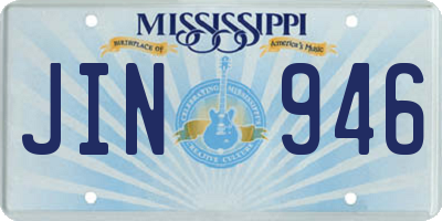 MS license plate JIN946