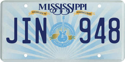 MS license plate JIN948