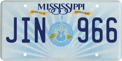 MS license plate JIN966