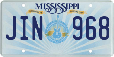 MS license plate JIN968