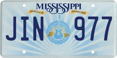 MS license plate JIN977