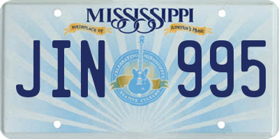 MS license plate JIN995