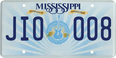 MS license plate JIO008