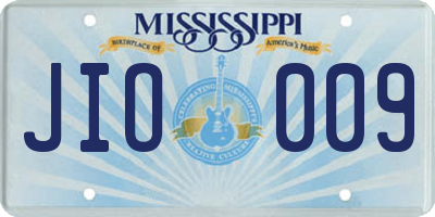 MS license plate JIO009