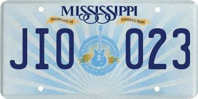 MS license plate JIO023