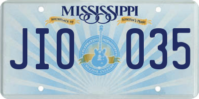 MS license plate JIO035