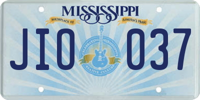 MS license plate JIO037