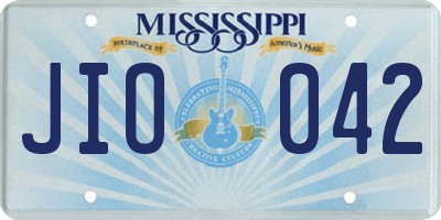 MS license plate JIO042