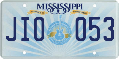 MS license plate JIO053