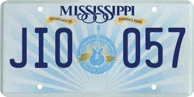 MS license plate JIO057