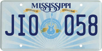MS license plate JIO058
