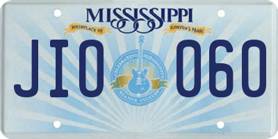 MS license plate JIO060