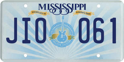 MS license plate JIO061