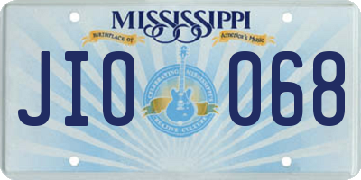 MS license plate JIO068