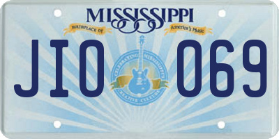 MS license plate JIO069
