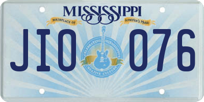MS license plate JIO076