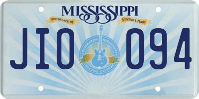 MS license plate JIO094