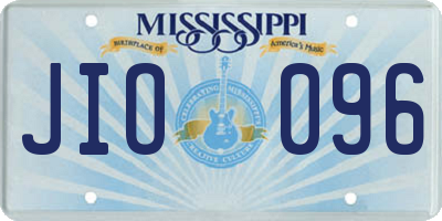 MS license plate JIO096