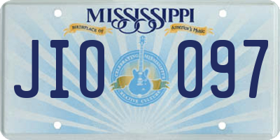 MS license plate JIO097