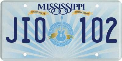 MS license plate JIO102