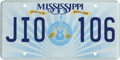 MS license plate JIO106