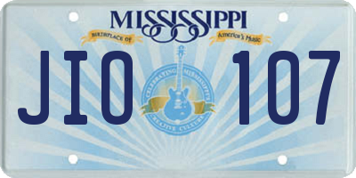 MS license plate JIO107