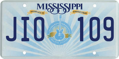 MS license plate JIO109