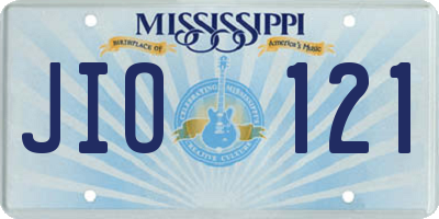 MS license plate JIO121