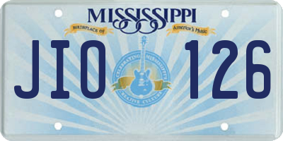 MS license plate JIO126