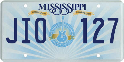 MS license plate JIO127