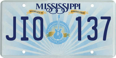MS license plate JIO137