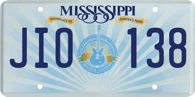 MS license plate JIO138