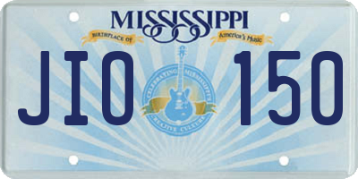 MS license plate JIO150