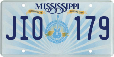 MS license plate JIO179