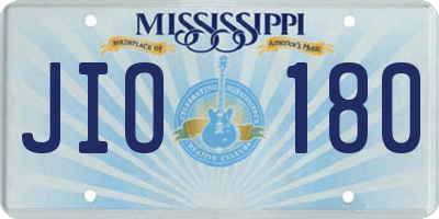 MS license plate JIO180