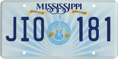 MS license plate JIO181