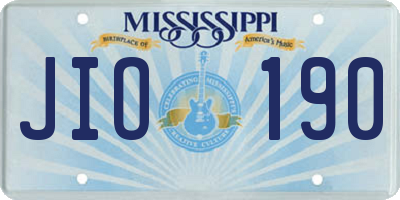 MS license plate JIO190