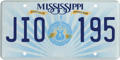MS license plate JIO195
