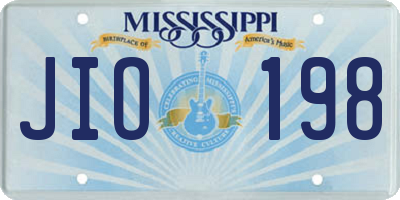 MS license plate JIO198