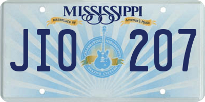 MS license plate JIO207