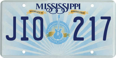MS license plate JIO217
