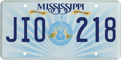 MS license plate JIO218