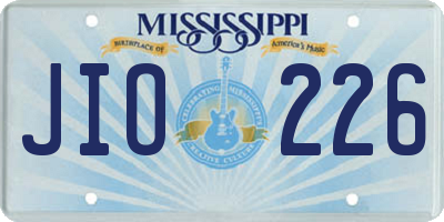 MS license plate JIO226