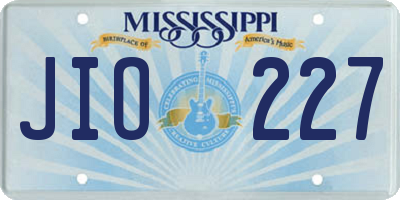 MS license plate JIO227