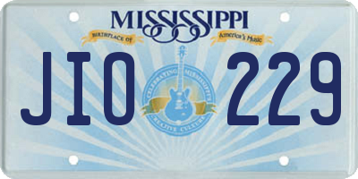 MS license plate JIO229