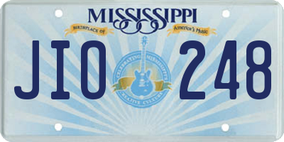 MS license plate JIO248