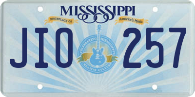 MS license plate JIO257