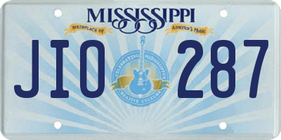 MS license plate JIO287
